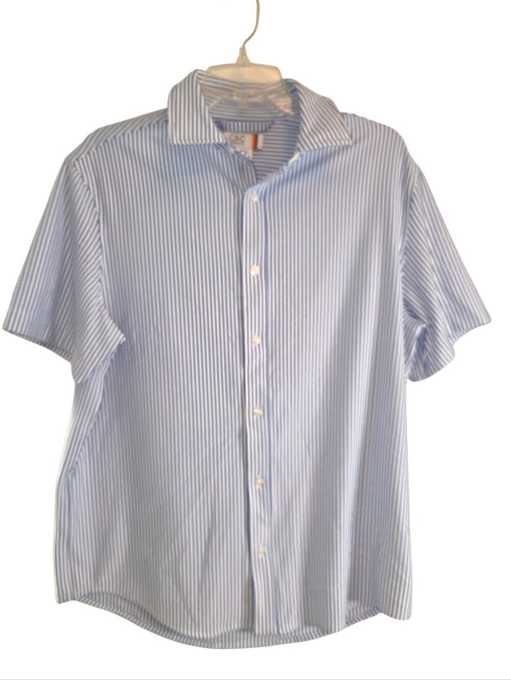 C&C California Light Blue/White Pinstripe Button Down Shirt